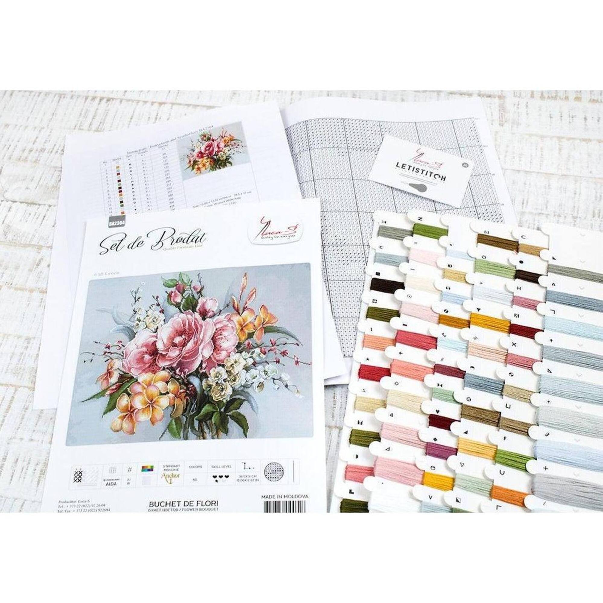Luca-s Flower Bouquet Counted Cross Stitch Kit